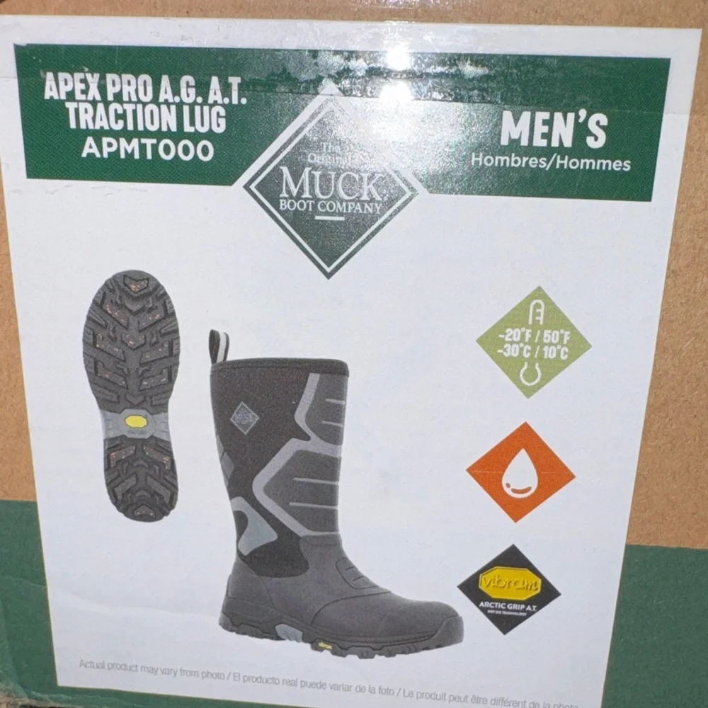 The Original Muck Boot Company Apex‎ Pro Rubber Boots for Men with Arctic Grip